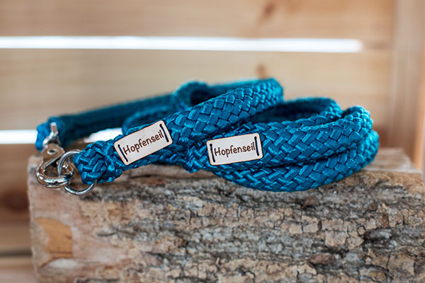 Hundeleine Hopfenseil Petrol - Pfoten24